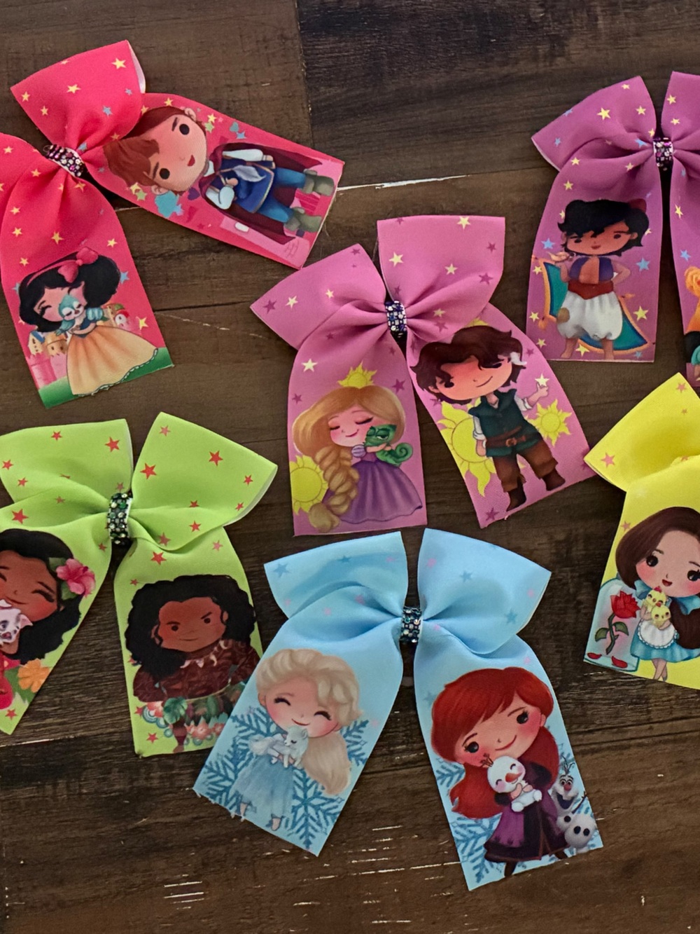 Cute Princess Inspired Hair Bows for Girls – Handmade Character Hair A